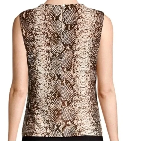 *CALVIN KLEIN* Pleated Sleeveless Blouse - Picture 3 of 11